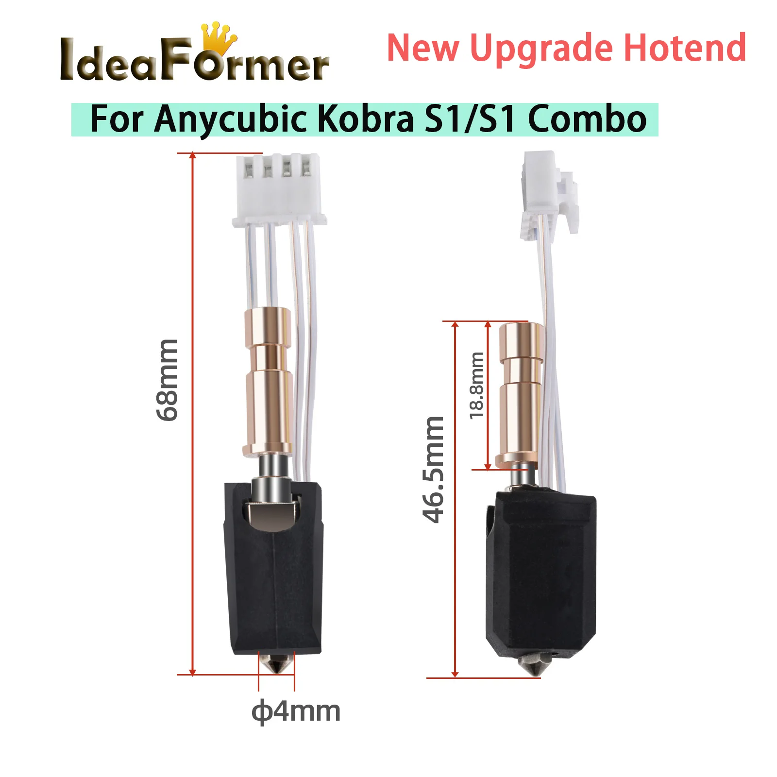 

Термистор Hot End 200K для Anycubic Kobra S1, керамический нагревательный элемент для Kobra S1/S1Combo, полностью металлический улучшенный комплект Hotend