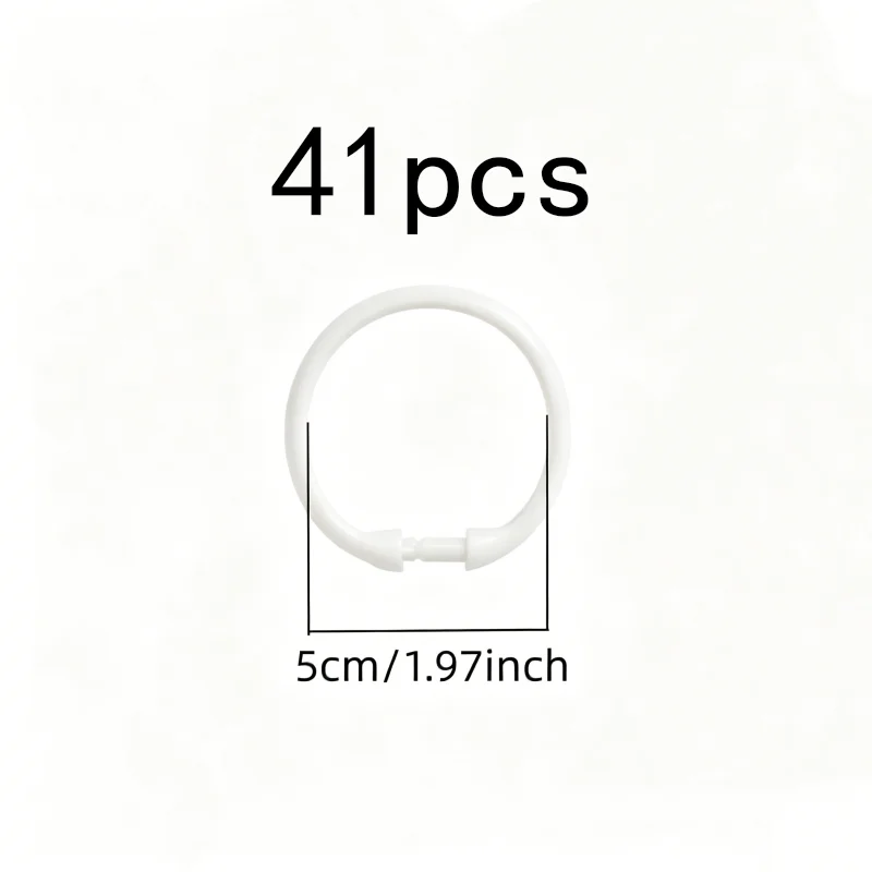 41 pcs Transparent Bath Rings with Easy Snap-On Closure, ideal for Home Bath Area and Hotel Bath Tub Rod