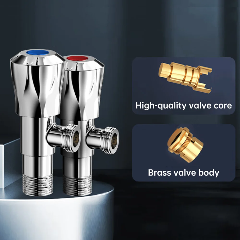 ORIENTAL YUHONG Hot & Cold Brass Extended Angle Valve Inlet Water Stop Valve Drain Basin Sink Switch Toilet Bathroom Accessories