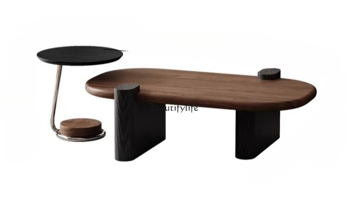 

Medieval style solid wood coffee table household creative Italian minimalist style high-end sense light luxury high-end