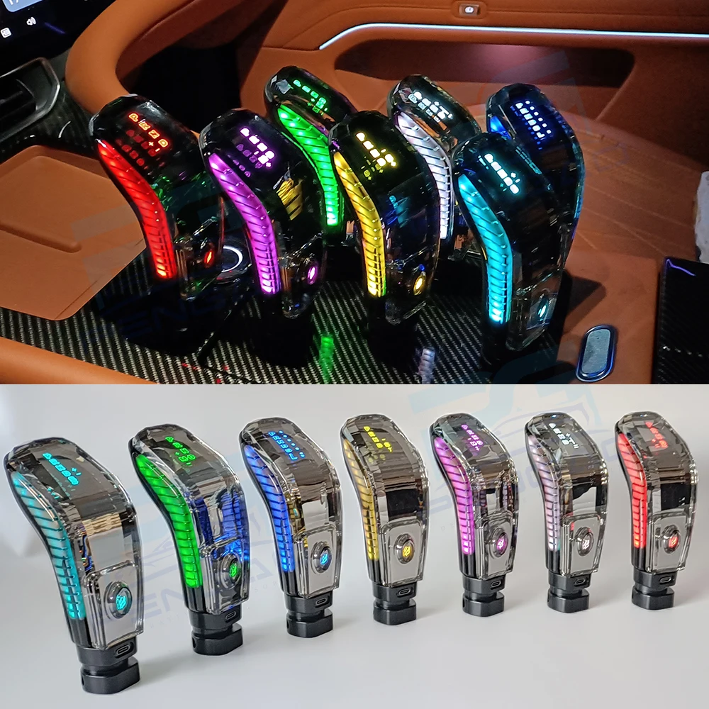 

Crystal LED Gear Shift Knob with RGB Colorful Light Automatic Shifter Lever Shift Knob for Most Cars Screw Fixed Installation