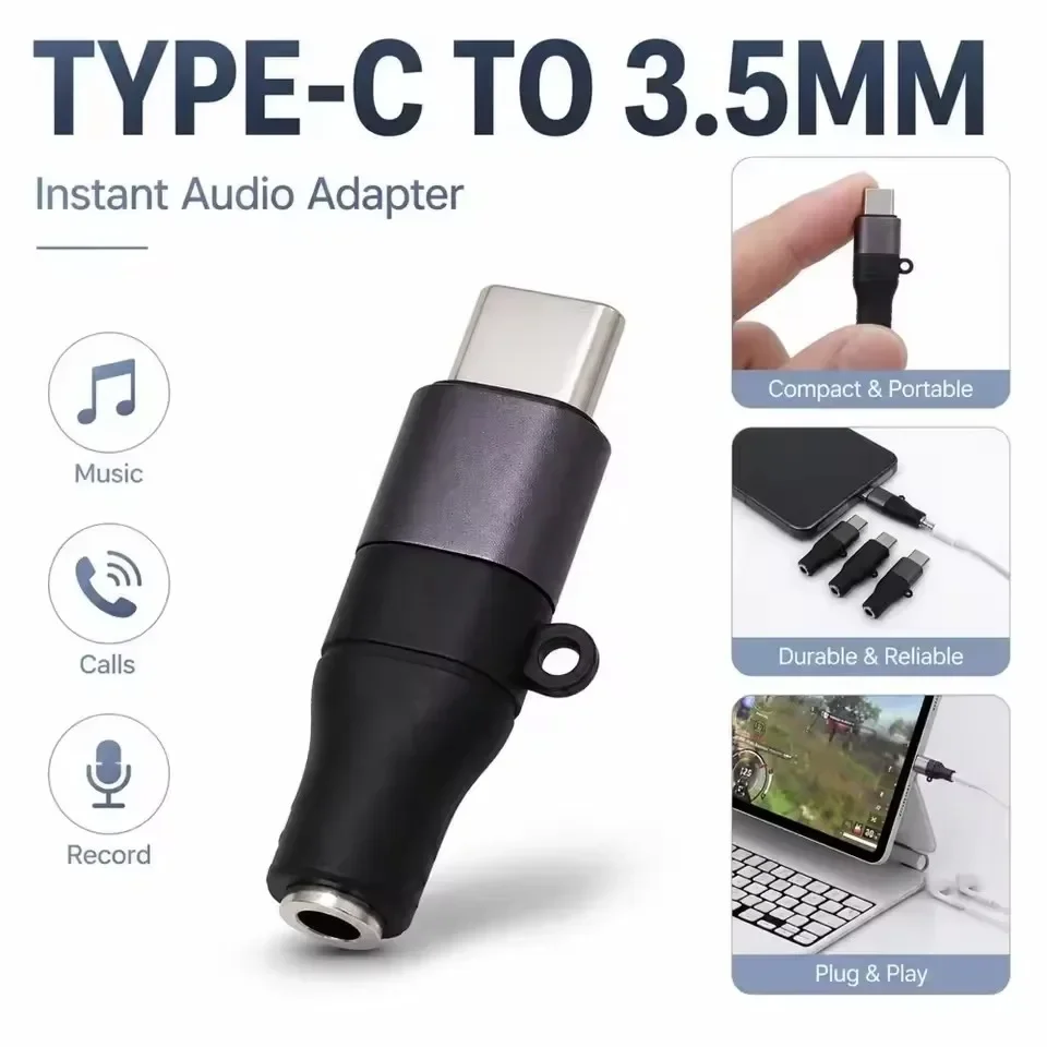 USB-C auf 3,5-mm-Kopfhörer-AUX-Audio-Adapter, Mini-Typ-C-3,5-mm-Klinkenadapter für iPhone 17, Samsung S26, Huawei, Xiaomi – Detail 2