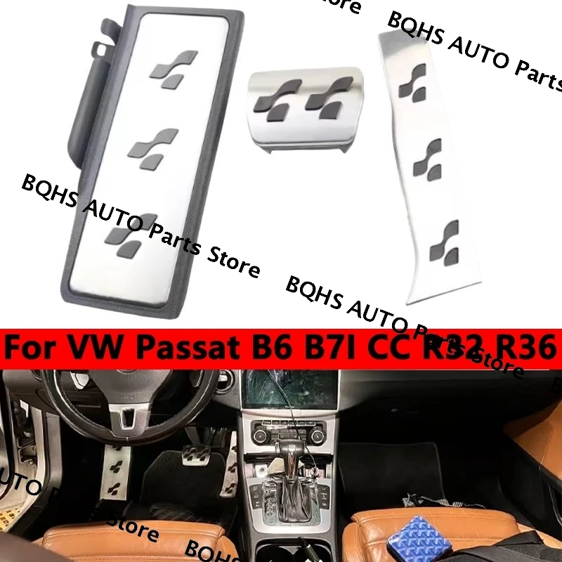 

Автомобильные автоматические металлические педали из нержавеющей стали, подставка для ног топливного тормоза, крышка педали для VW Passat B6 B7I CC R32 R36