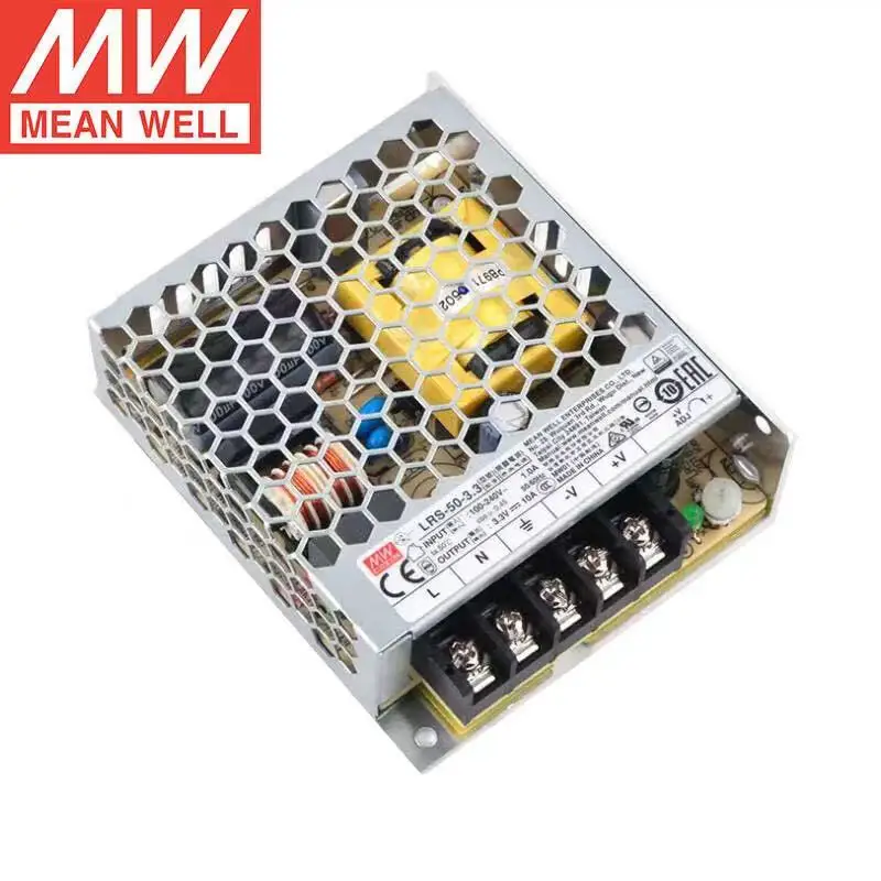 Taiwan Mean Well LRS-50-3.3  O/P +3.3V10A  Single Output Switching Power Supply AC-DC LED Driver Brand New Original