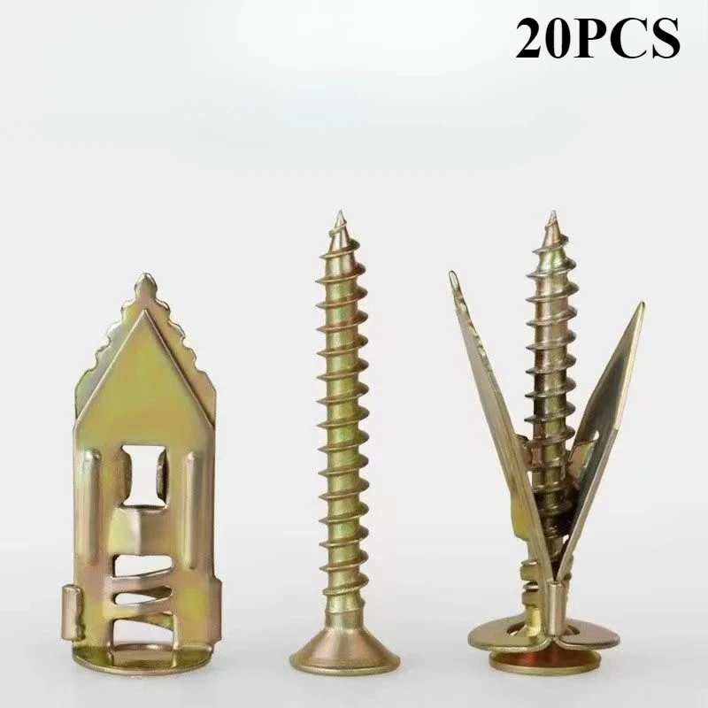 

Self Drilling Drywall Anchors with ScXrews Expansion Nail Self-Tappe Screw Kit Heavy Duty Metal Wall Anchors 12X30mm Expansion
