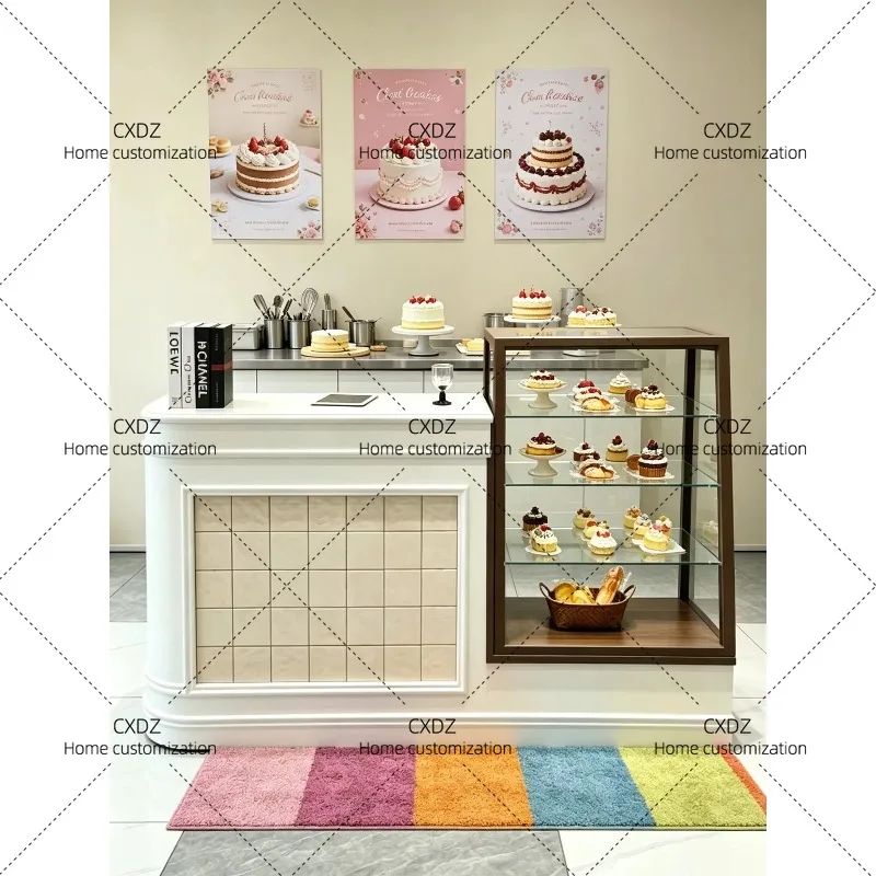 XX Checkout page Simple modern cake shop Bar counter Small medieval front desk