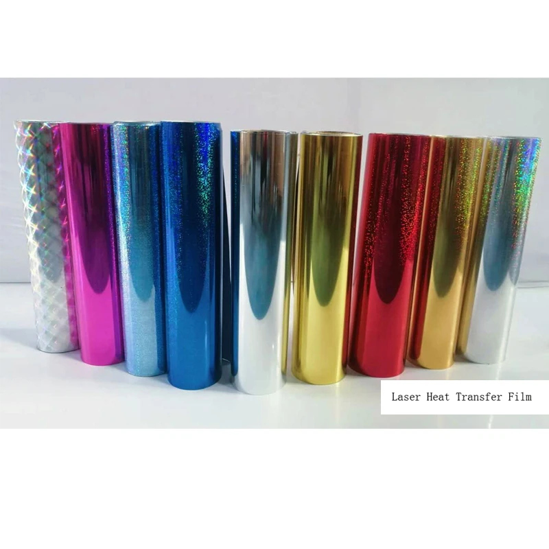 forFactory wholesale 50cm*25m PU Laser Heat Transfer Vinyl High Quality Glitter PU Vinyl