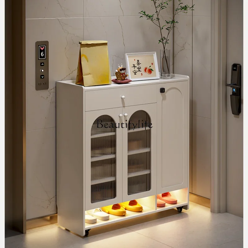 Door shoe cabinet Entry outside corridor Entrance cabinet Storage with password lock Storage household removable