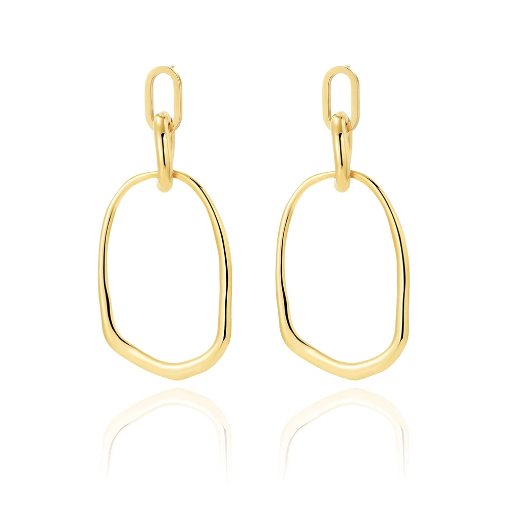 

WILD & FREE Vintage Stainless Steel Dangle Earrings for Women Irregular Statement Metal Charm Jewelry