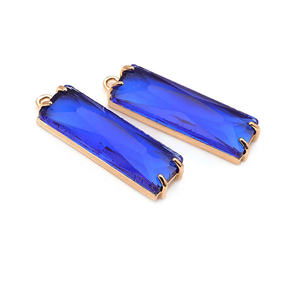 6 Piezas de Dijes Rectangulares de Latón y Cristal en Color Oro de 18K, para Collares, Pendientes, Accesorios de Joyería DIY, Sitio Web Oficial de Rosediy