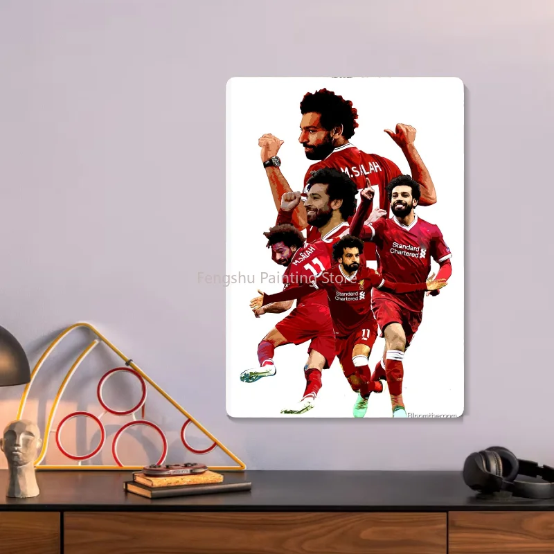 Mo Salah Multicolor Trendy Poster Wall Mural Vintage Art Painting Metal Tin Sign wall decor retro Living Room motorcycle Garage