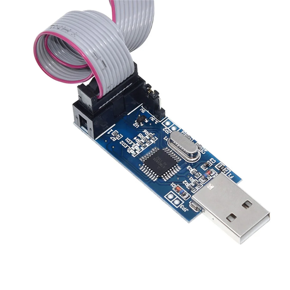 USBASP USBISP AVR Programmer 10Pin To 6 Pin Cable USB ISP USB ASP ATMEGA8 ATMEGA128 ATtiny CAN PWM Support Win7 64K 64 64Bit