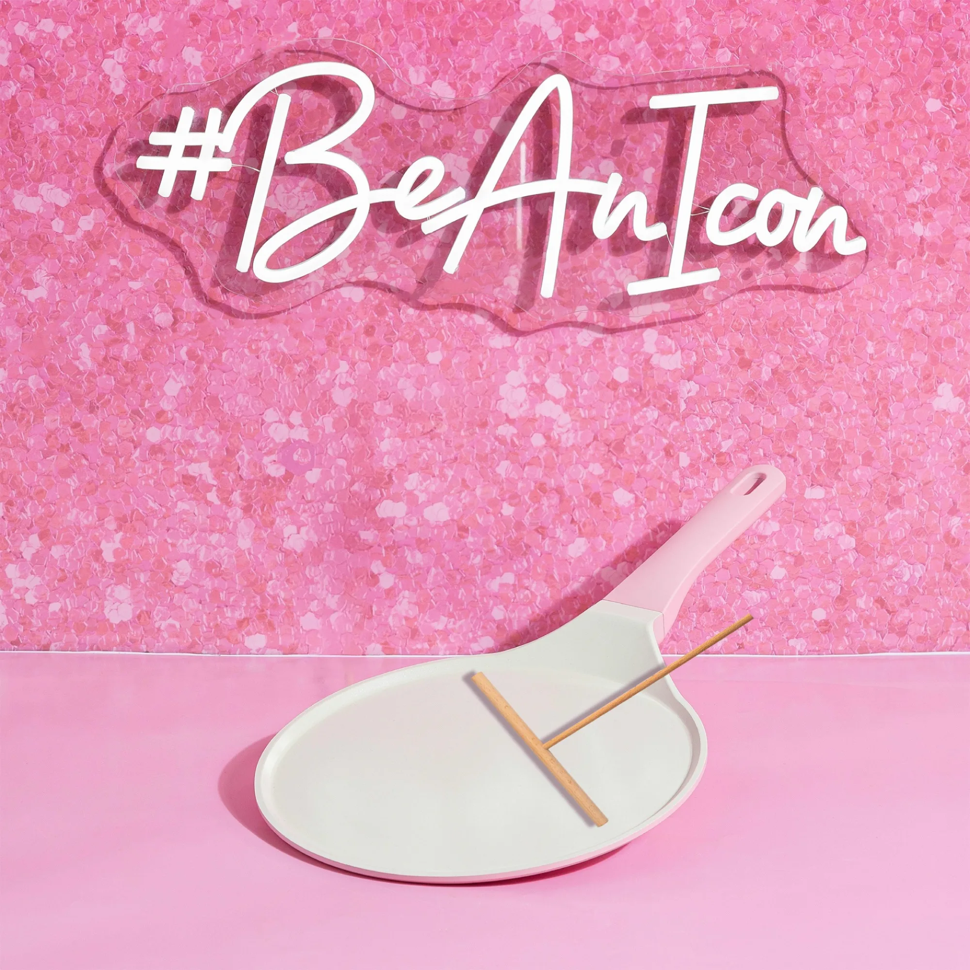 10 インチ セラミック ノンスティック クレープ パン スプレッダー付き、ピンク