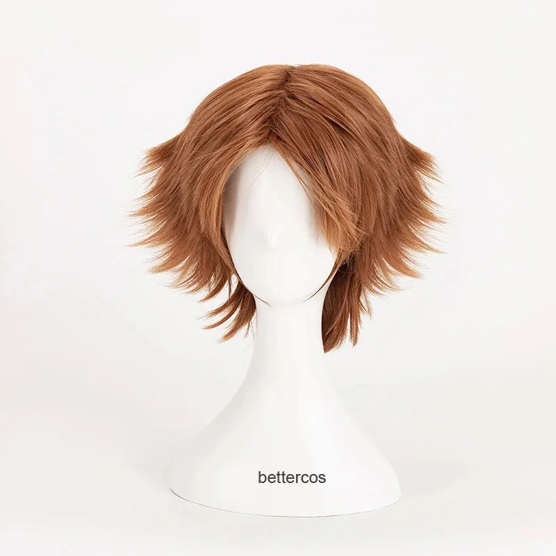 

aa69Persona 4: The Animation Yosuke Hanamura Cosplay Wigs Short Brown Heat Resistant Synthetic Hair + Wig Cap