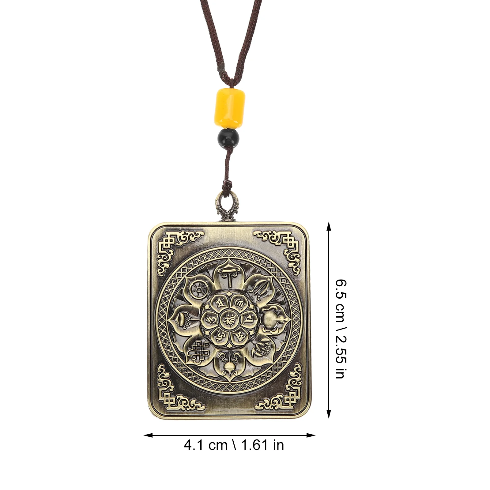 

Retro Tangkar Pendant Charm Keychain Car Decor Jewelry Vintage Buddha Necklace Locket Metal Card Cover Hanging Ornament