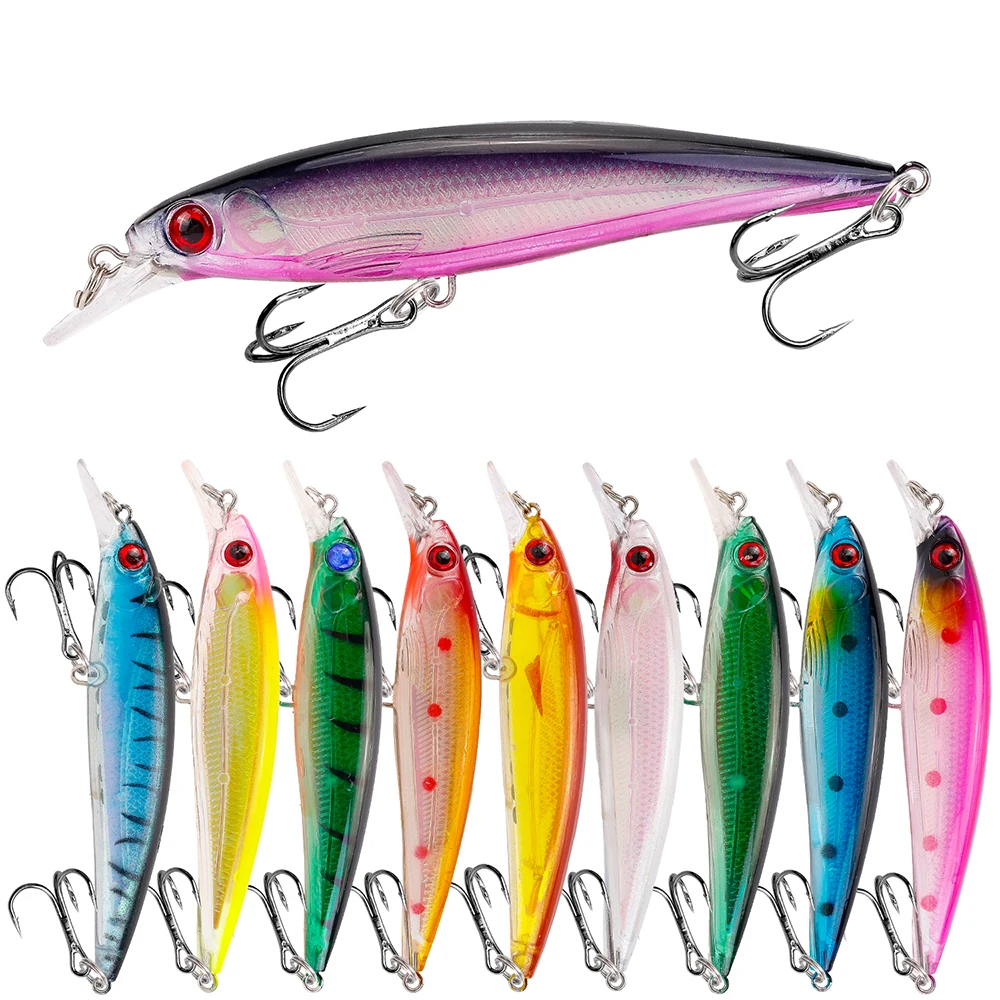 1Pc Floating Minnow Fishing Lures 11cm 13.7g Artificial Plastic Hard Bait Bass Wobblers Crankbaits Pike Fishing Tackle