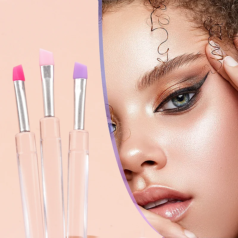 แปรงทาปากซิลิโคน 5 ชิ้น พร้อมฝาปิด ใช้งานง่ายและมีประสิทธิภาพ สำหรับทาลิปสติก ครีม ลิปกลอส แปรงแต่งหน้าสำหรับเขียนคิ้วและอายไลเนอร์