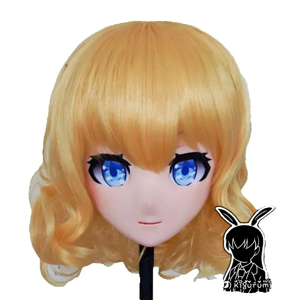 (R-Mask 10) BJD Crossdresser Doll Silicone Cosplay Mask Full Head Girl Resin Anime Touhou Project Alice Kigurumi Cosplay Mask