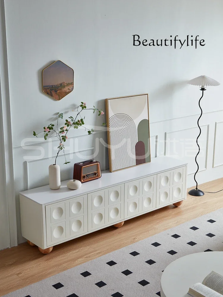 

muebles para hogar French floor-to-ceiling TV cabinet modern living room small apartment household medieval solid wood rock slab