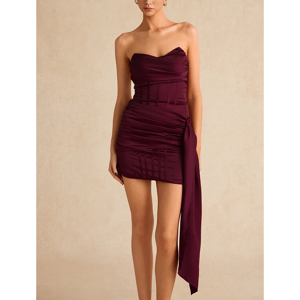 Customized Modern Style Strapless Backless Short Dresses Sheath Dress Formal Evening CocktailProm Party Dresses Sizes Available