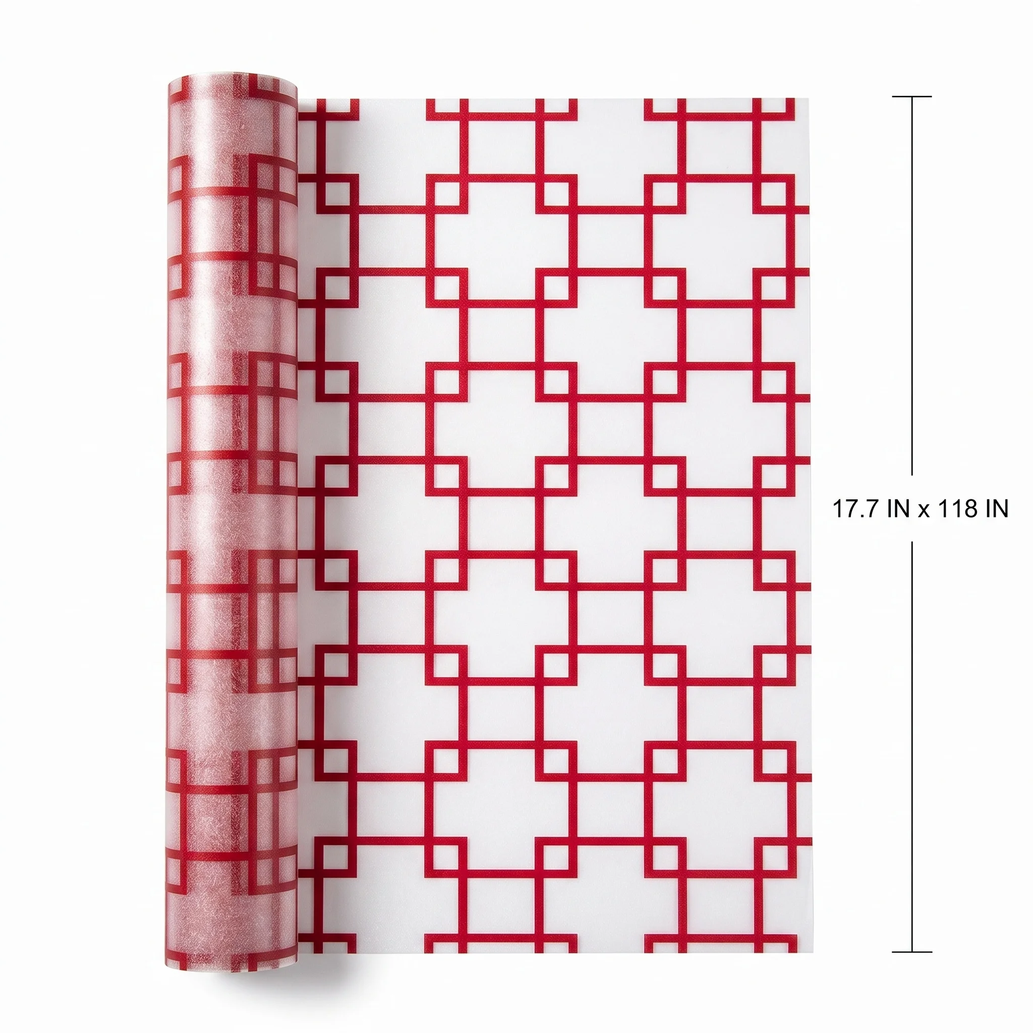 Reddish-Brown Frosted Chinese Lattice Window Film Self-Adhesive Privacy Protection Maze Grid Removable Residue-Free PVC