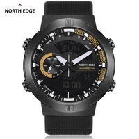 NORTH EDGE 2022 HORNET Men's Digital Watch Running Sports Watches Military Army Waterproof 50M World Time Illuminator Wristwatch