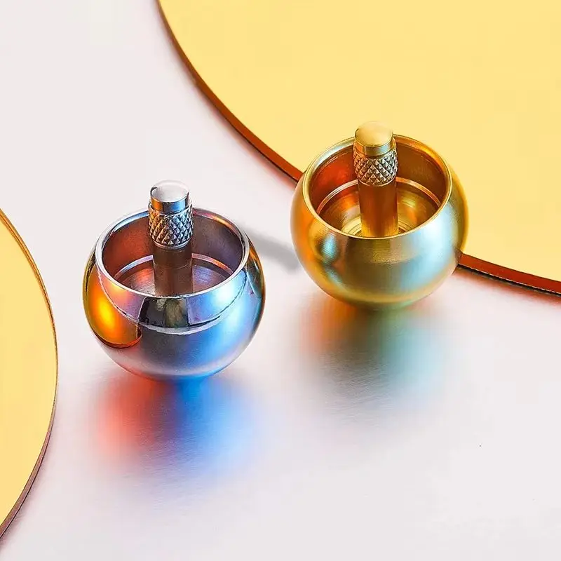 Mushroom Head Metal Gyro Fidget Ring Antistress for Children Simple Dimple Fidgets Hand Spinner Anti Stress Popite Anti-stress