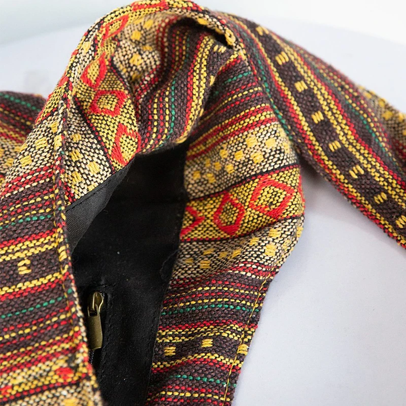 Vintage Bohemian Chic Canvas Shoulder Bag Ethnic Style Large Capacity Handbag Soft Tote Bag Casual Crossbody Bag Female Daily