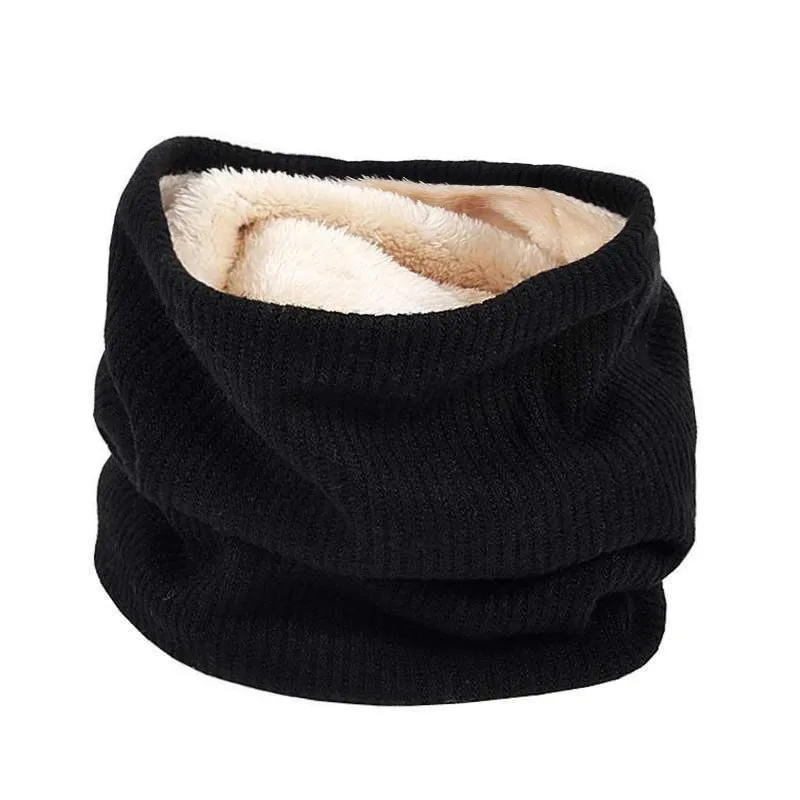 Winter Dicke Warme Ring Schal Männer Frauen Solide Strick Halstuch Outdoor Ski Maske Fleecing Bufanda Schalldämpfer Unisex Hals Schals
