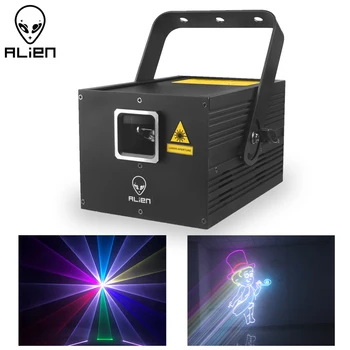 ALIEN 2W DMX ILDA iluminação palco dj profissional projetor RGB Gráfico animação Lazer luz laser de palco jogo de luz para festa show luz colorida disco Casamento Natal dança bar clube data show projetor luminária