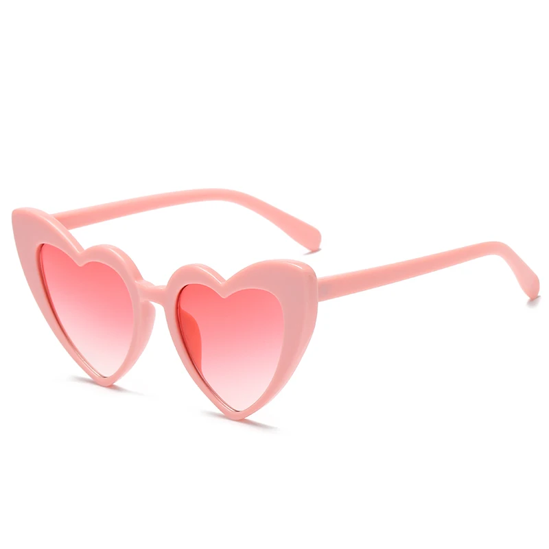 2024 nuovi occhiali da sole caramelle a forma di cuore femminili occhi di gatto Punk accessori moda occhiali da vista in cristallo rosa scintillante