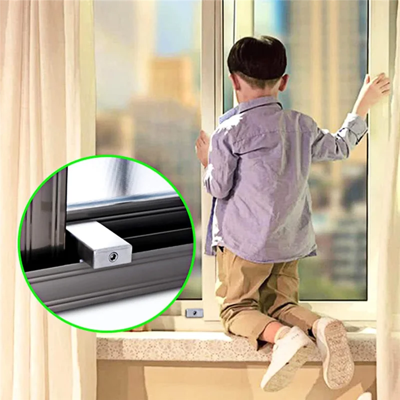 

2PCS Adjustable Window Security Locks Window Limiters For Position Stopper Child Safe For Sliding-Y41A