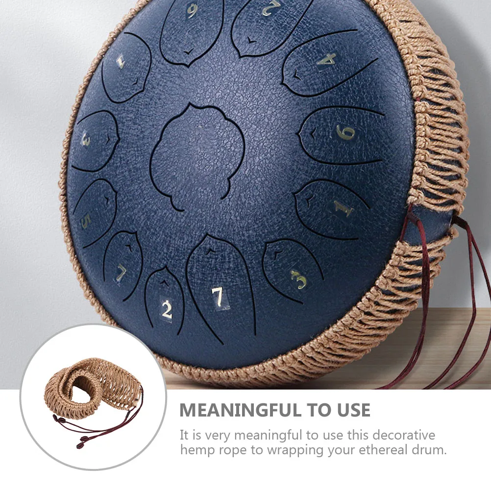 

1pc Ethereal Drum Wrapping Cotton Light Brown Adjustable Durable Retro Decorative Rope For Drum Protector Craft Accessory