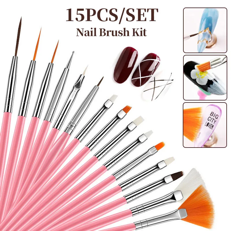 LINMANDA Nail Art Tool Set Nail Paint Brushes for Nail Detailing Brush Cleaning Fingernails Nail Dotting Tool for Home Salon DIY