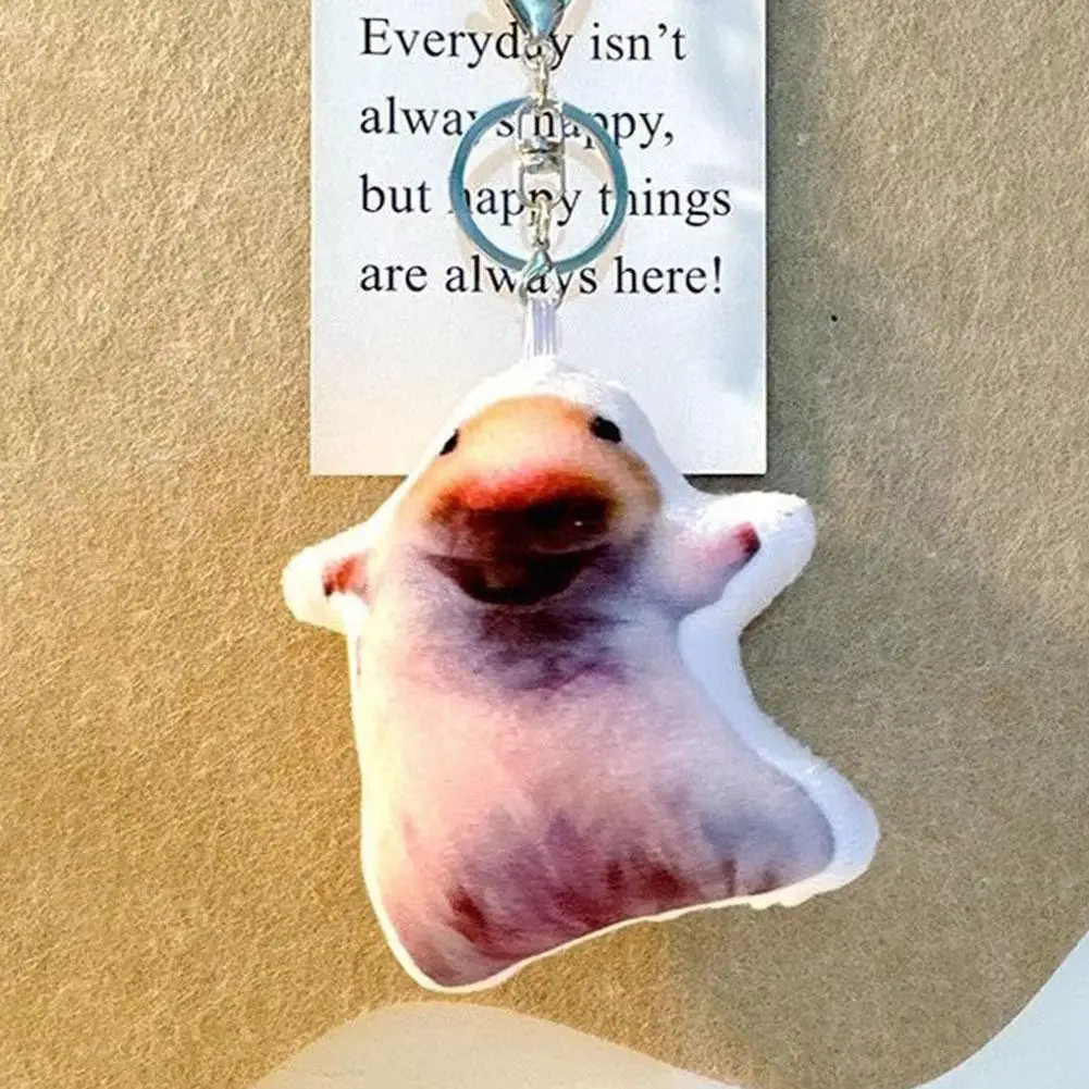 햄스터 음성 인형 부드러운 플러시 휴대용 장난감 열쇠고리 펜던트 플러시 만화 햄스터 가방 펜던트 배낭 자동차 키용 선물