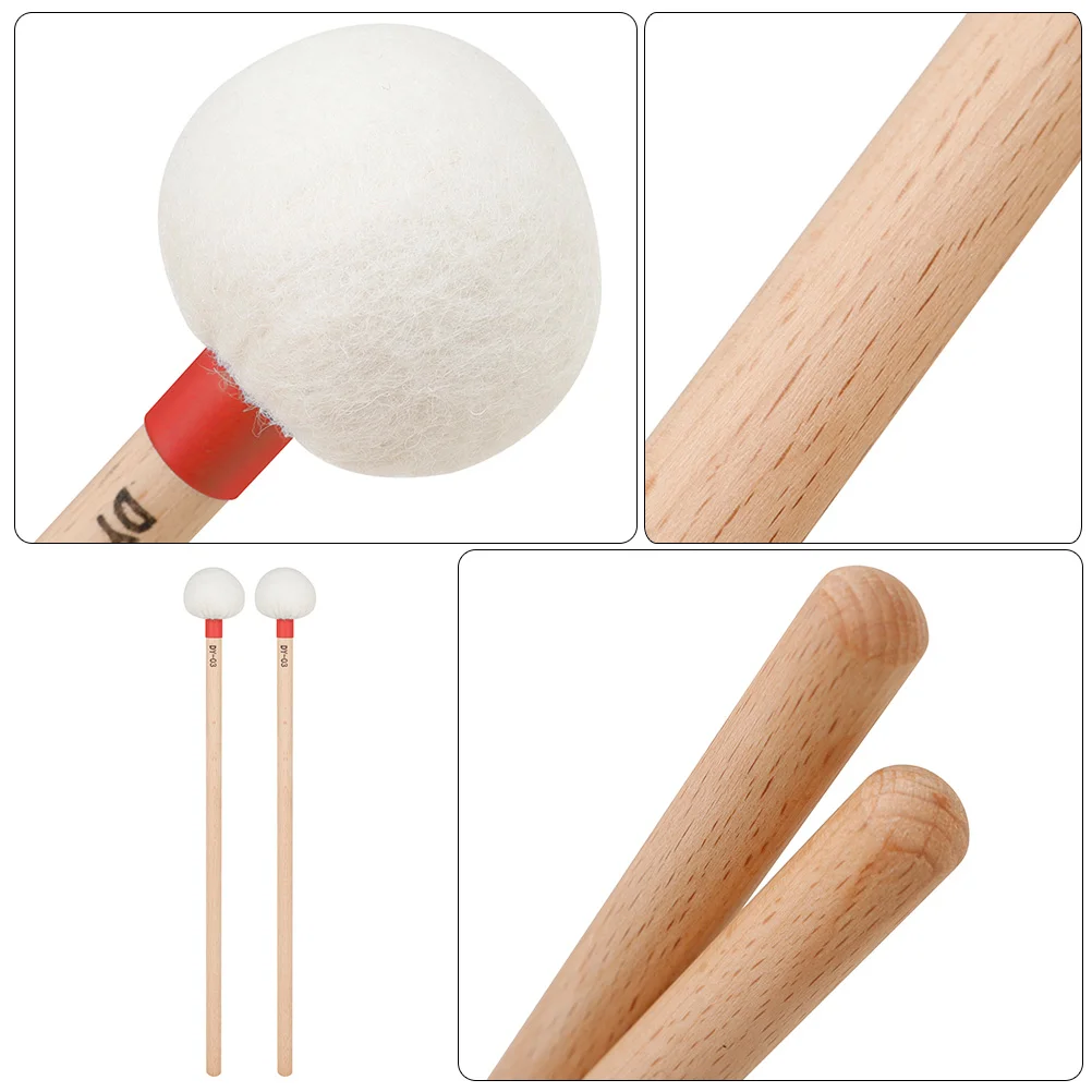 Timpani Sticks Professional Drumsticks Percussion Instrument Accessory Felt Mallets Saucers