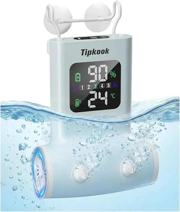 

Portable Bath Jets for Tub: 5-Speed Jet Spa for Bathtub with LCD Display, Bath Jet/Bubble Mode, Rechargeable Bath Jets, Dual Wat