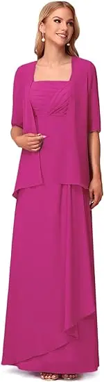 Vestido de noche Formal elegante para madre de la novia, traje sin mangas con chaqueta, línea A, longitud hasta el suelo, talla grande, ideal para invitados de boda