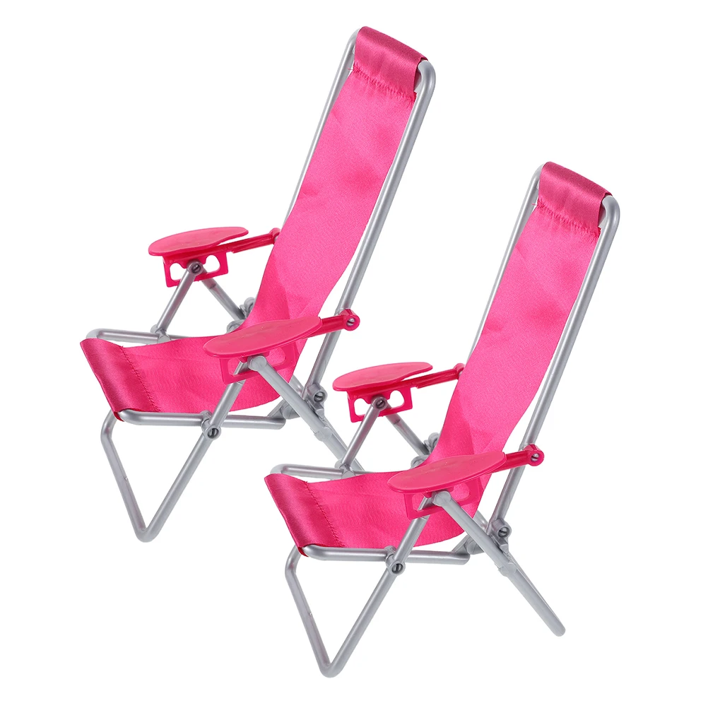 

Pink Beach Dollhouse Mini Furniture Decoration Ornaments Miniature Foldable Chairs Dollhouse Furniture Decoration PlasticChild