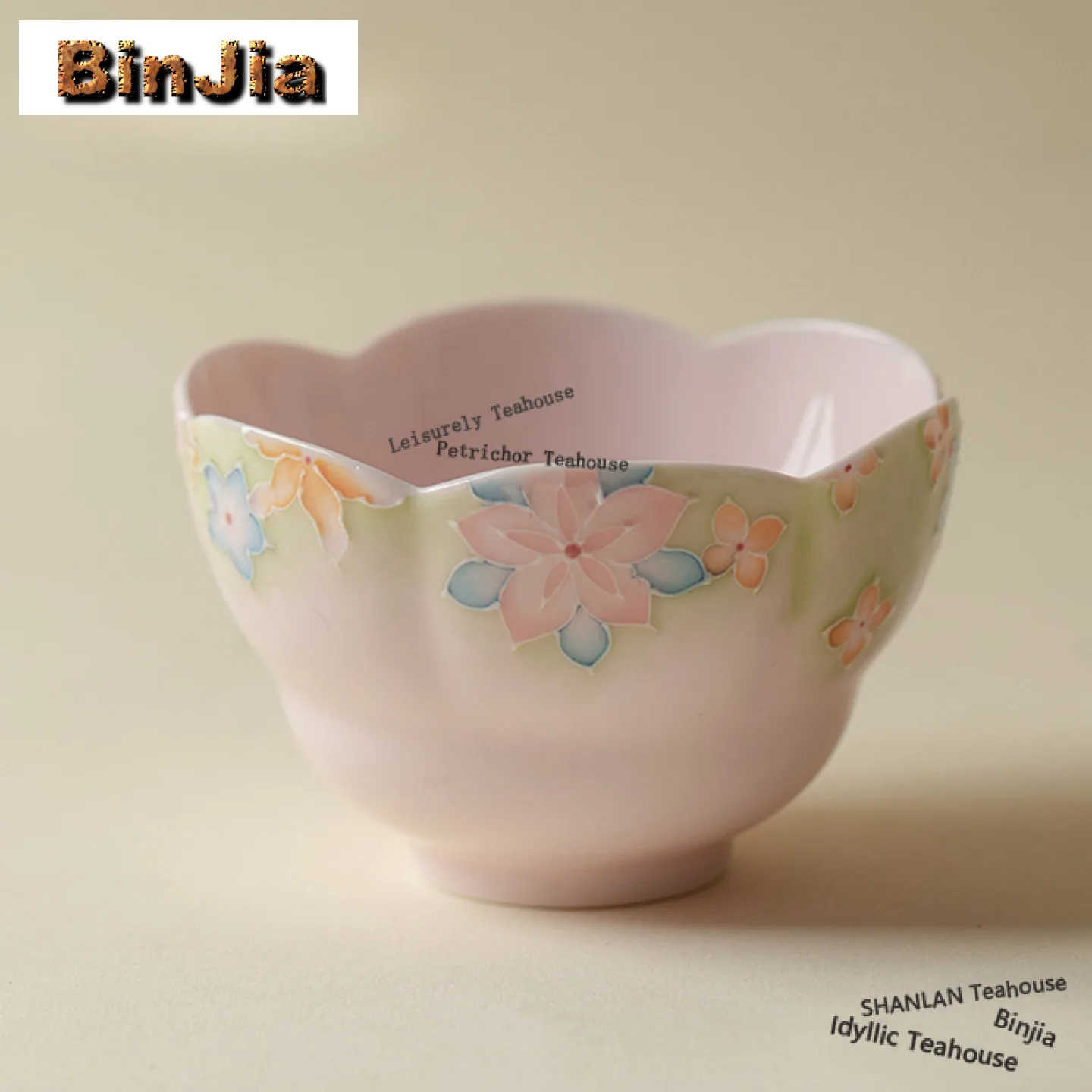 120ml Hand-painted Thousand Flowers Flower Mouth Teacup Vintage Tea Bowl Water Jug Tea-tasting Smelling Cup Chazhan Master Cups