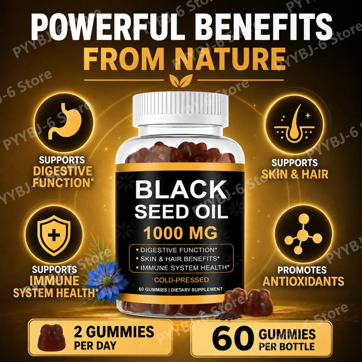 Zwarte Zaadolie Gummies 1000mg - Herbal Supplement recensie en prijs