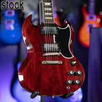 Eelctric guitar red see thru wood grain 3 layers pickgaurd small pin bridge and bone nut and stainless steel ball end frets  HH