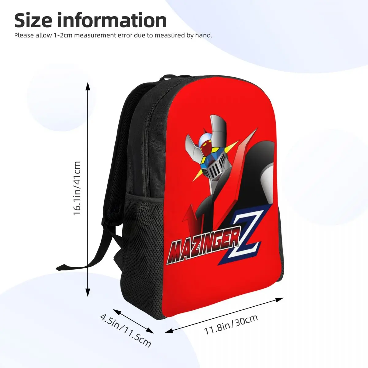 Mazinger Z Laptop Backpack Women Men Fashion Bookbag for School College Student UFO Robot Anime Manga Bag