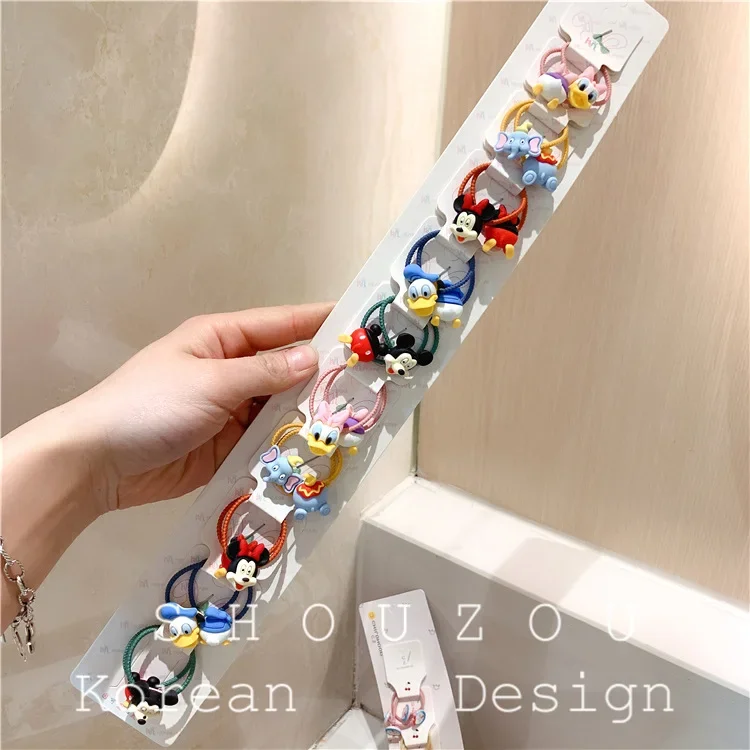 20 pcs/lot Disney children hair accessories girl cartoon rubber band hair band baby head rope princess flower cute head jewelry