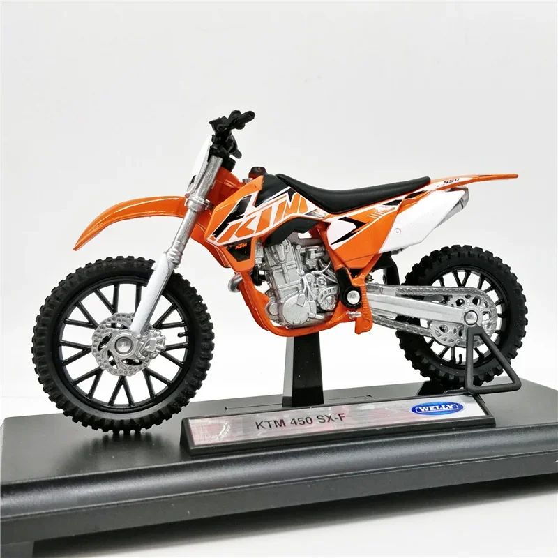 نموذج دراجة نارية Welly-model ktm sx-f ، مصنوع من السبائك ، معدن دييكاست ، سباق الشوارع ، محاكاة ، هدية للأطفال