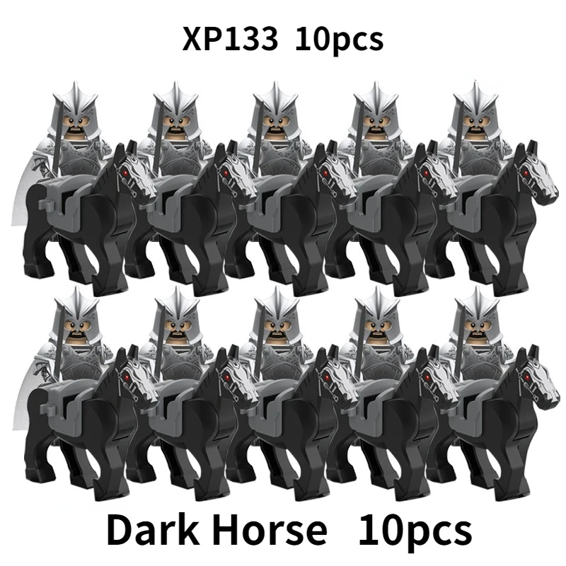 KT1046 SET 10pcs/Koruit Medieval Knights Rohan Uruk-hai Elves Gondor Warrior Dwarf Building Block Toys image 3