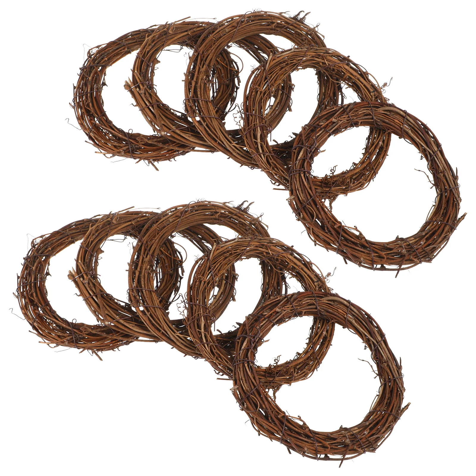 

10PCS Dried Rattan Wreath Vine Handmade Christmas naments Home Decor Indoor Outdoor Heart Shaped Bamboo Floral Garland