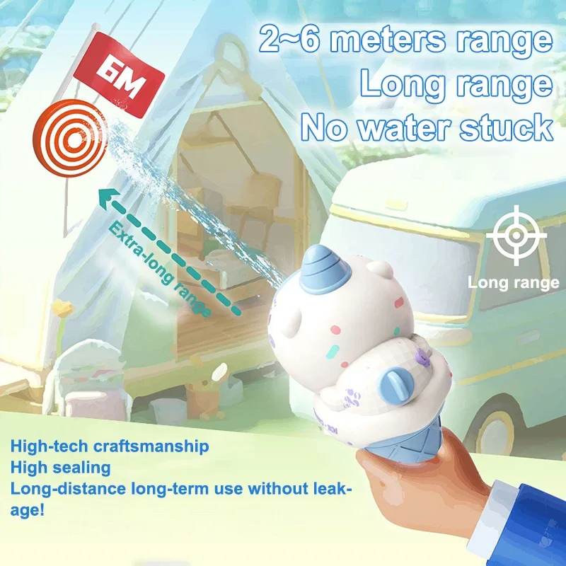 1 Piece Cartoon Ice Cream Spray Guns Portable Summer Water Gun Toys Seaside Pool Water Guns Adult Children Toy Party Gifts