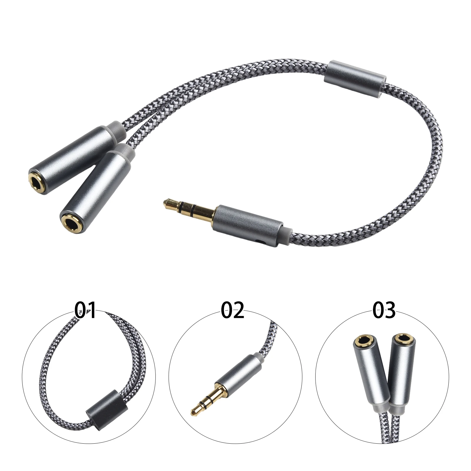 3.5 มม.Audio Splitter Y1 อินเทอร์เฟซชาย 2 หญิง M/F 3.5 มม.สเตอริโอ Earph ดิจิตอลสายอุปกรณ์เสริม