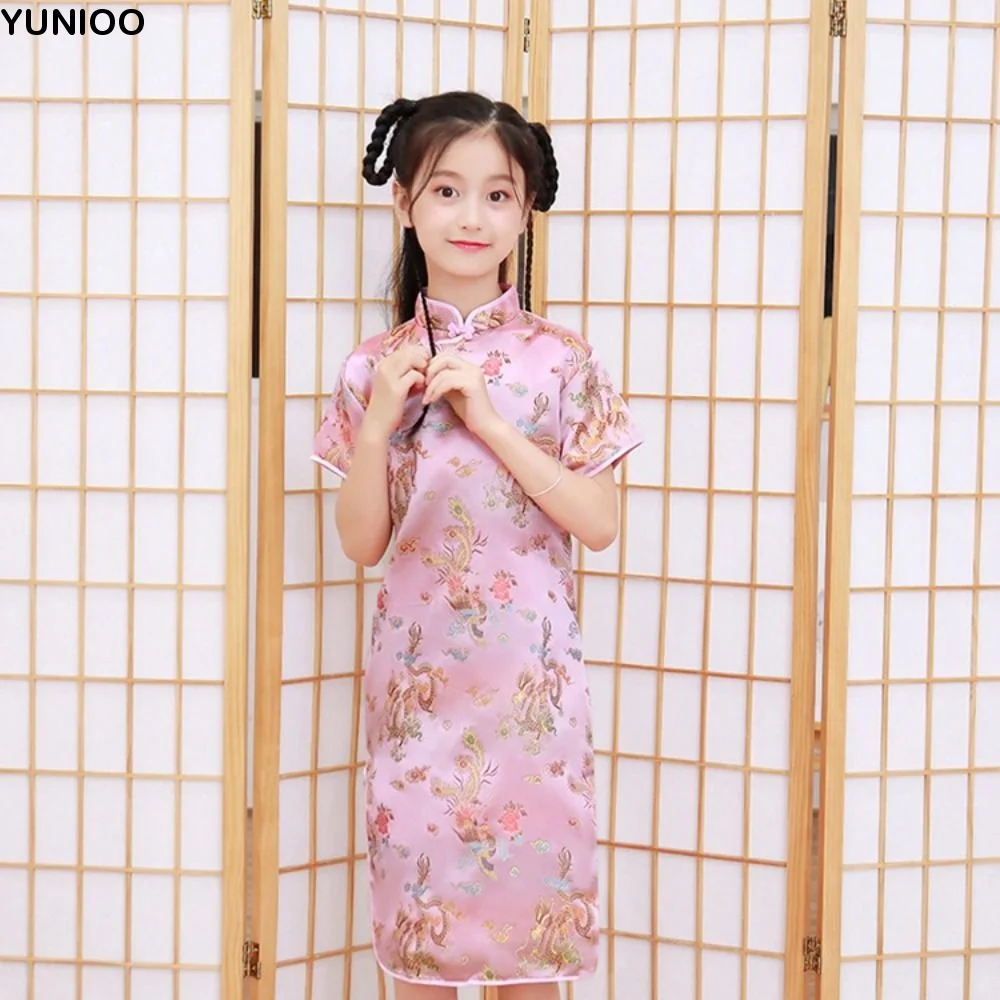 

Summer Niche Design Comfortable Girl Gift Autumn Chinese Style Dress Girls Cheongsam Traditional Dress Qipao Girls Skirt